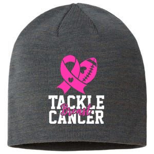 Tackle Breast Cancer Ribbon Football Sustainable Beanie