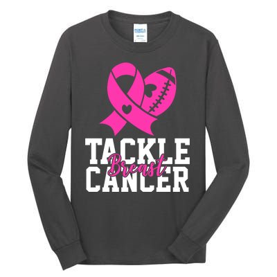 Tackle Breast Cancer Ribbon Football Tall Long Sleeve T-Shirt