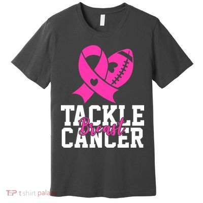 Tackle Breast Cancer Ribbon Football Premium T-Shirt