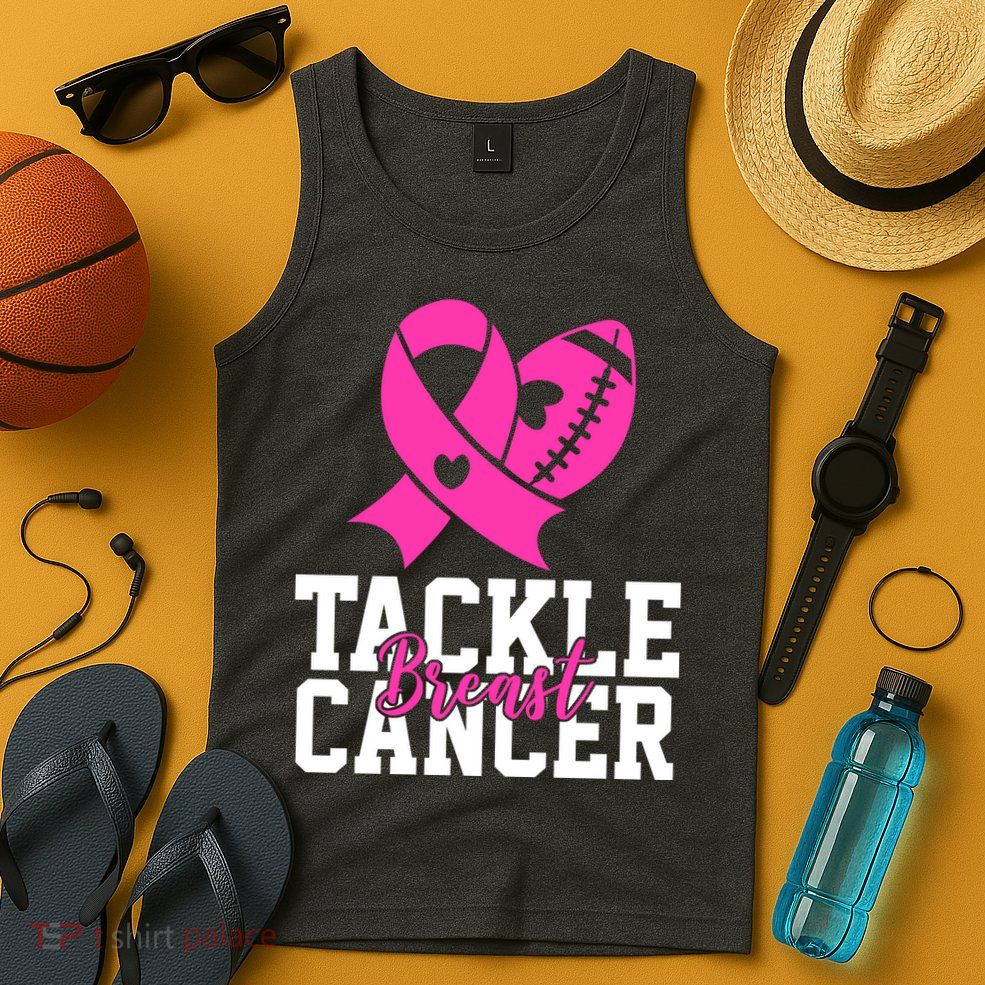 Tackle Breast Cancer Ribbon Football Tank Top