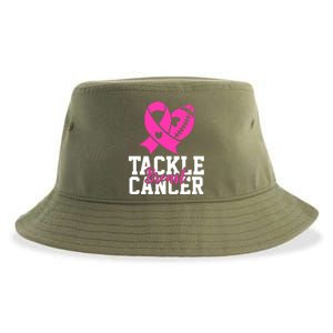 Tackle Breast Cancer Ribbon Football Sustainable Bucket Hat