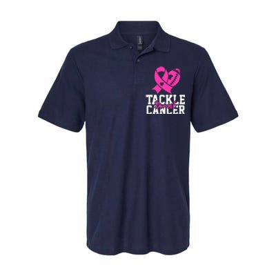 Tackle Breast Cancer Ribbon Football Softstyle Adult Sport Polo