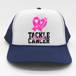 Tackle Breast Cancer Ribbon Football Trucker Hat