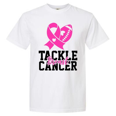 Tackle Breast Cancer Ribbon Football Garment-Dyed Heavyweight T-Shirt