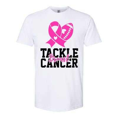 Tackle Breast Cancer Ribbon Football Softstyle CVC T-Shirt