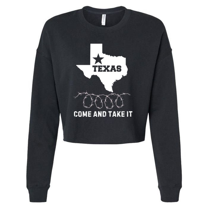 Texas Border Crisis Come And Take It Cropped Pullover Crew