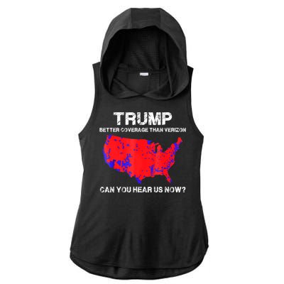 Trump Better Coverage Than Verizon Can You Hear Us Now Ladies PosiCharge Tri-Blend Wicking Draft Hoodie Tank