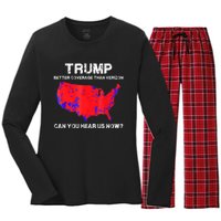 Trump Better Coverage Than Verizon Can You Hear Us Now Women's Long Sleeve Flannel Pajama Set 