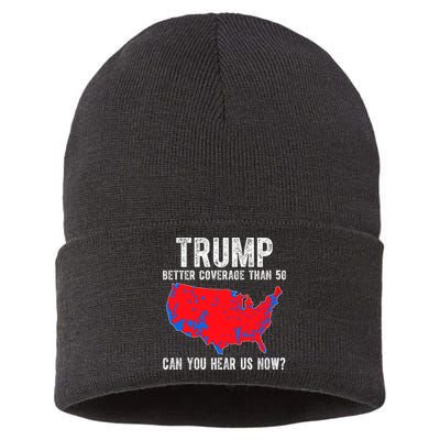 Trump Better Coverage Than 5g Can You Hear Us Know Funny Election Map Sustainable Knit Beanie