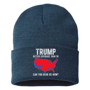 Trump Better Coverage Than 5g Can You Hear Us Know Funny Election Map Sustainable Knit Beanie