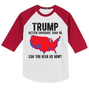 Trump Better Coverage Than 5g Can You Hear Us Know Funny Election Map Kids Colorblock Raglan Jersey