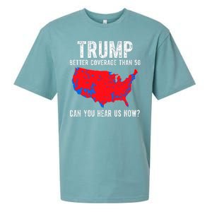 Trump Better Coverage Than 5g Can You Hear Us Know Funny Election Map Sueded Cloud Jersey T-Shirt