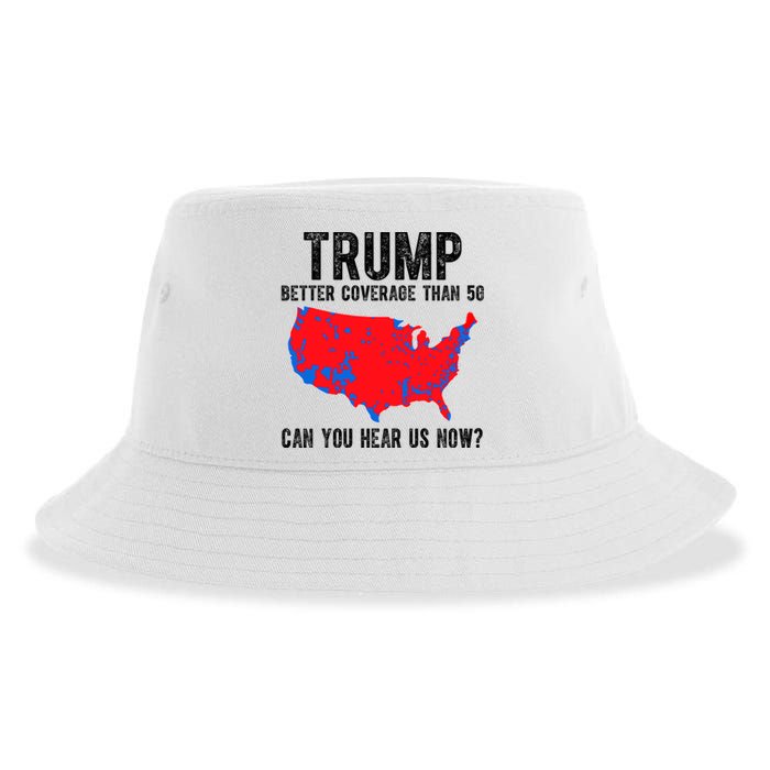 Trump Better Coverage Than 5g Can You Hear Us Know Funny Election Map Sustainable Bucket Hat