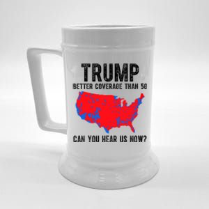 Trump Better Coverage Than 5g Can You Hear Us Know Funny Election Map Beer Stein