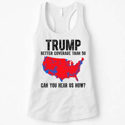 Trump Better Coverage Than 5g Can You Hear Us Know Funny Election Map Womens Tank Top