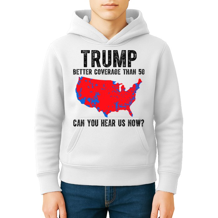 Trump Better Coverage Than 5g Can You Hear Us Know Funny Election Map Kids Hoodie