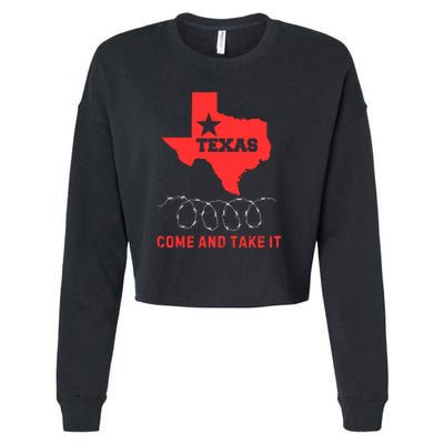 Texas Border Crisis Come And Take It Cropped Pullover Crew