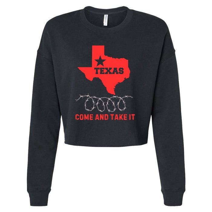 Texas Border Crisis Come And Take It Cropped Pullover Crew