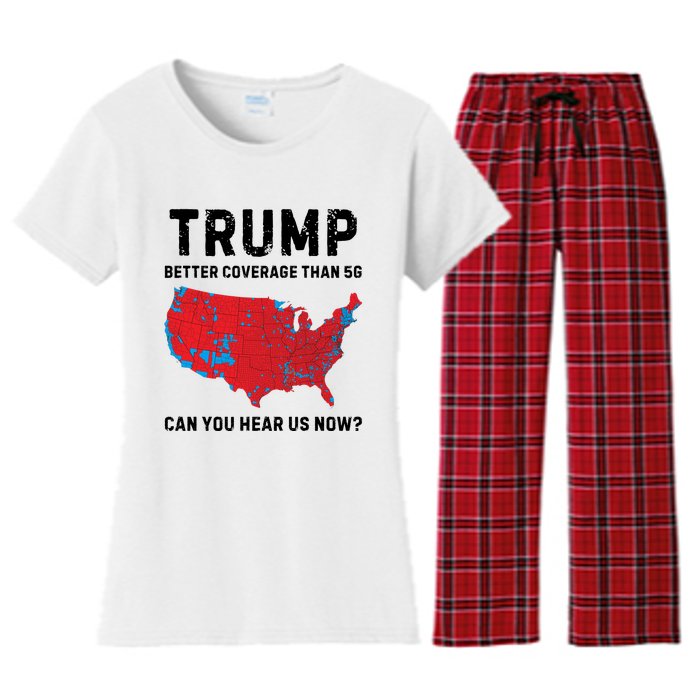 Trump Better Coverage Than 5g Can You Hear Us Now Women's Flannel Pajama Set