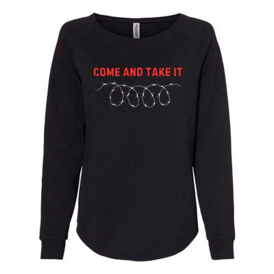 Texas Border Crisis Come And Take It Womens California Wash Sweatshirt