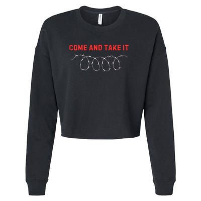 Texas Border Crisis Come And Take It Cropped Pullover Crew