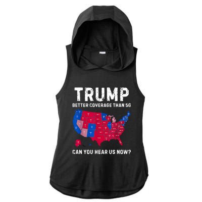 Trump Better Coverage Than 5g Can You Hear Us Now Ladies PosiCharge Tri-Blend Wicking Draft Hoodie Tank