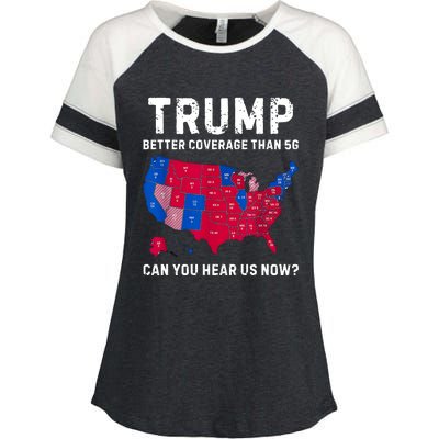 Trump Better Coverage Than 5g Can You Hear Us Now Enza Ladies Jersey Colorblock Tee