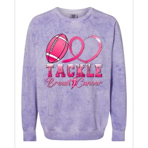 Tackle Breast Cancer Awareness Football Pink Ribbon Colorblast Crewneck Sweatshirt