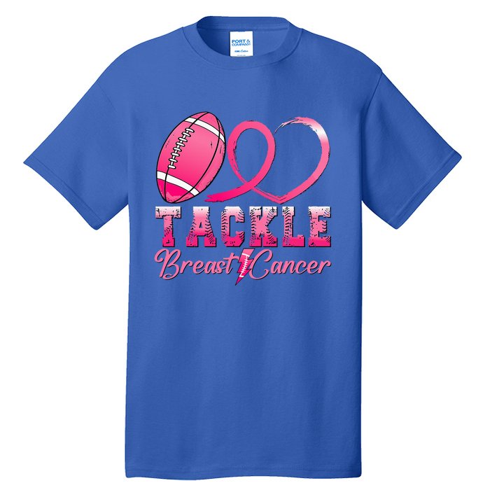 Tackle Breast Cancer Awareness Football Pink Ribbon Tall T-Shirt