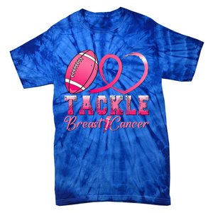 Tackle Breast Cancer Awareness Football Pink Ribbon Tie-Dye T-Shirt