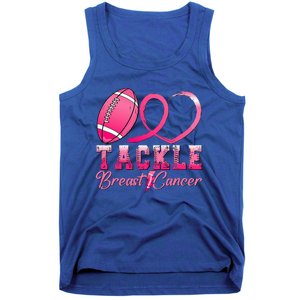 Tackle Breast Cancer Awareness Football Pink Ribbon Tank Top