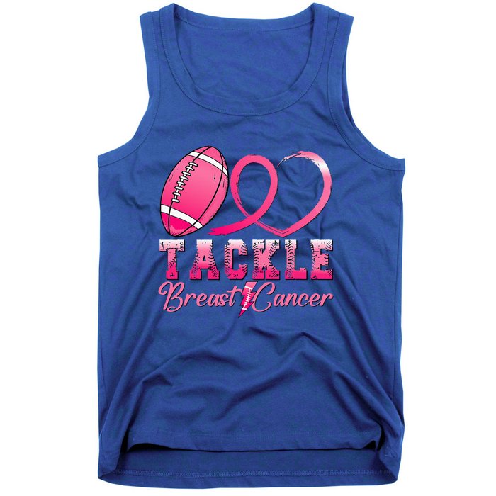 Tackle Breast Cancer Awareness Football Pink Ribbon Tank Top