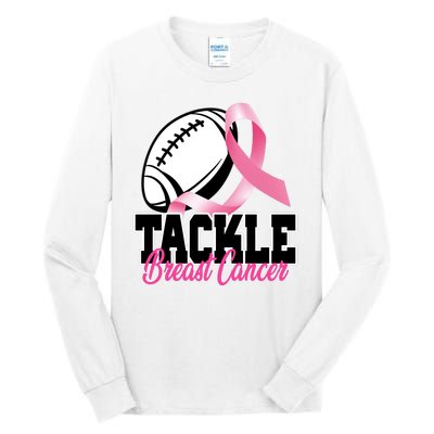 Tackle Breast Cancer Ribbon Football Tall Long Sleeve T-Shirt