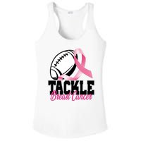 Tackle Breast Cancer Ribbon Football Ladies PosiCharge Competitor Racerback Tank