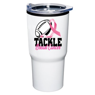 Tackle Breast Cancer Ribbon Football Tumbler