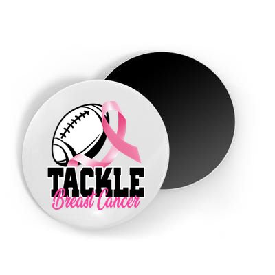 Tackle Breast Cancer Ribbon Football Magnet