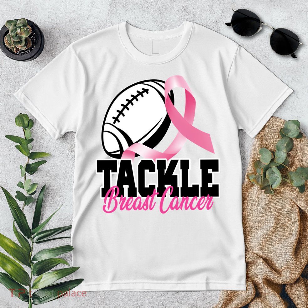 Tackle Breast Cancer Ribbon Football Premium T-Shirt