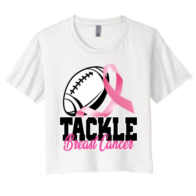 Tackle Breast Cancer Ribbon Football Crop Top