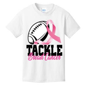 Tackle Breast Cancer Ribbon Football Kids T-Shirt