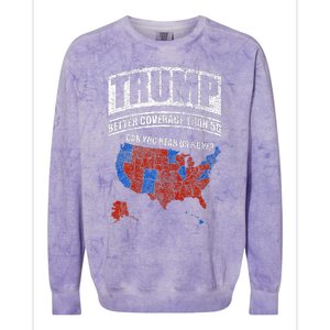 Trump Better Coverage Than 5g Can You Hear Us Now Usa Map Colorblast Crewneck Sweatshirt