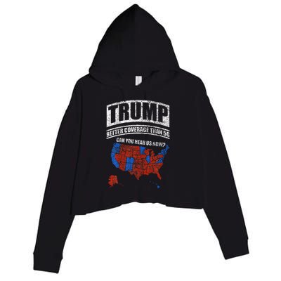 Trump Better Coverage Than 5g Can You Hear Us Now Usa Map Crop Fleece Hoodie