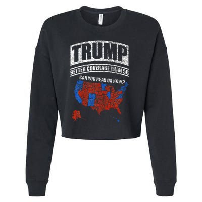 Trump Better Coverage Than 5g Can You Hear Us Now Usa Map Cropped Pullover Crew