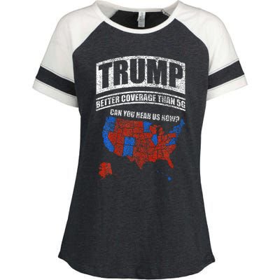 Trump Better Coverage Than 5g Can You Hear Us Now Usa Map Enza Ladies Jersey Colorblock Tee