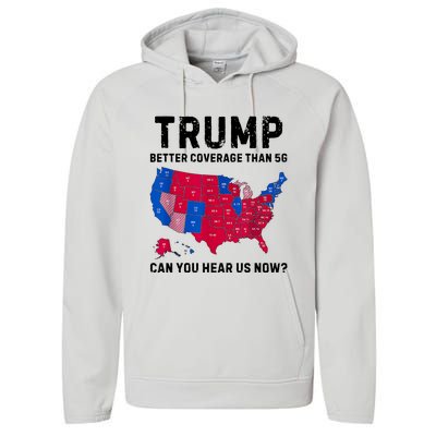 Trump Better Coverage Than 5g Can You Hear Us Now Performance Fleece Hoodie