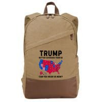 Trump Better Coverage Than 5g Can You Hear Us Now Cotton Canvas Backpack