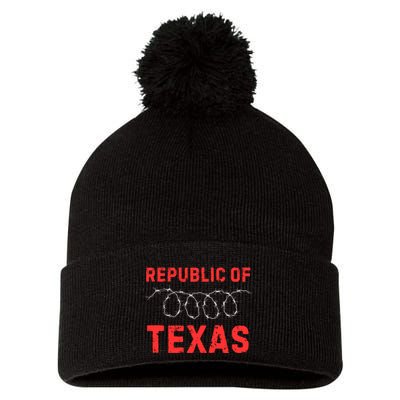 Texas Border Crisis Come And Take It Republic Of Texas Pom Pom 12in Knit Beanie
