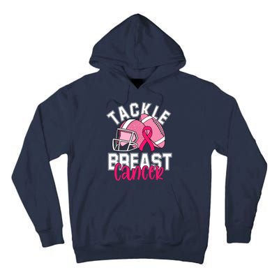 Tackle Breast Cancer Football Ribbon Awareness Tall Hoodie