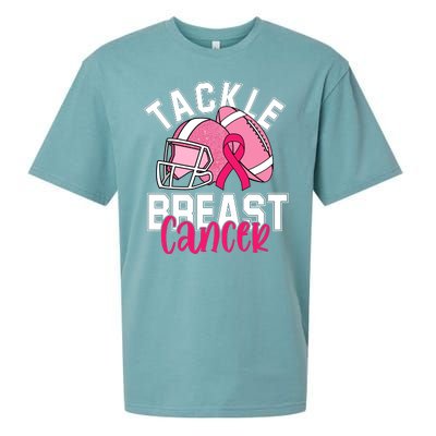 Tackle Breast Cancer Football Ribbon Awareness Sueded Cloud Jersey T-Shirt