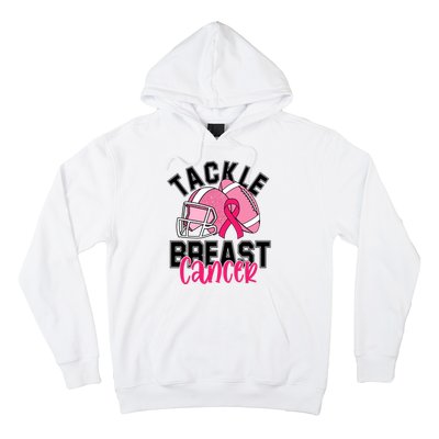 Tackle Breast Cancer Football Ribbon Awareness Hoodie