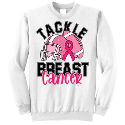 Tackle Breast Cancer Football Ribbon Awareness Sweatshirt